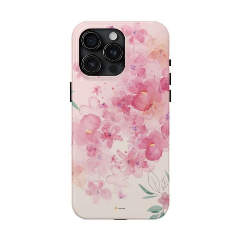 Tough phone case with stunning flower art and premium glossy finish