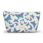 Velvet accessory pouch with butterfly motif in various sizes.