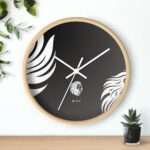 Wall clock featuring a lion symbol and 100% wood frame, a unique and high-quality addition to any room.