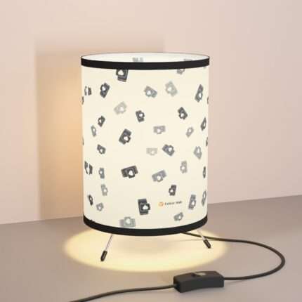 VelvetSide tripod lamp with high-res printed shade, perfect for modern home decor.