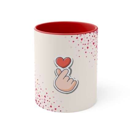 Ceramic accent mug with a love symbol - perfect couple gift