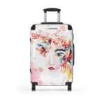 Premium art suitcase for women with 360-degree swivel wheels